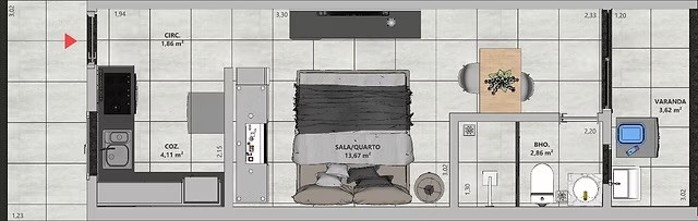 Apartamento à venda com 1 quarto, 26m² - Foto 12